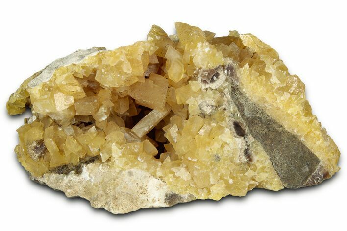 Fluorescent Yellow Calcite Crystal Cluster - South Dakota #330375